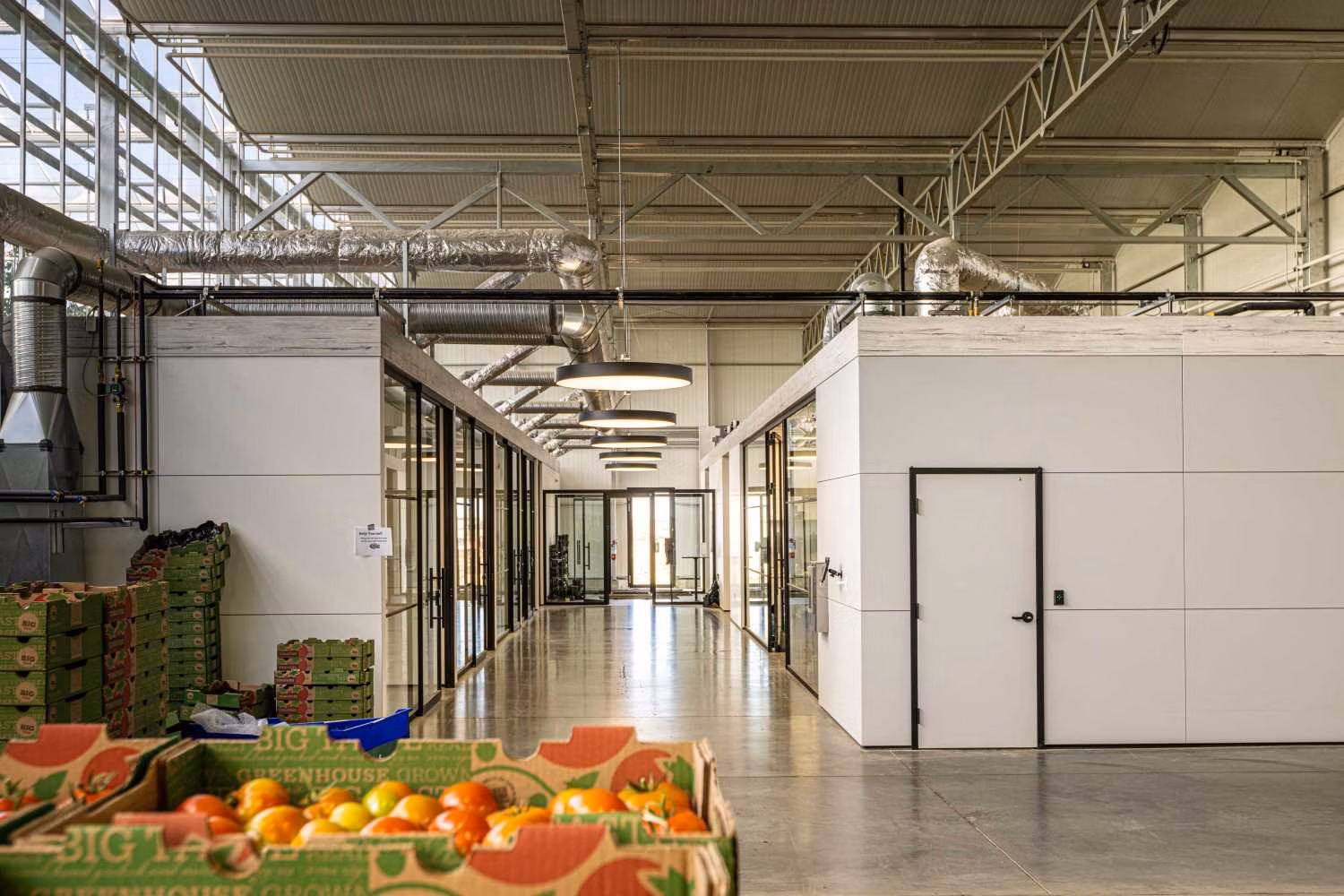 High-tech glass greenhouse facility in Calgary