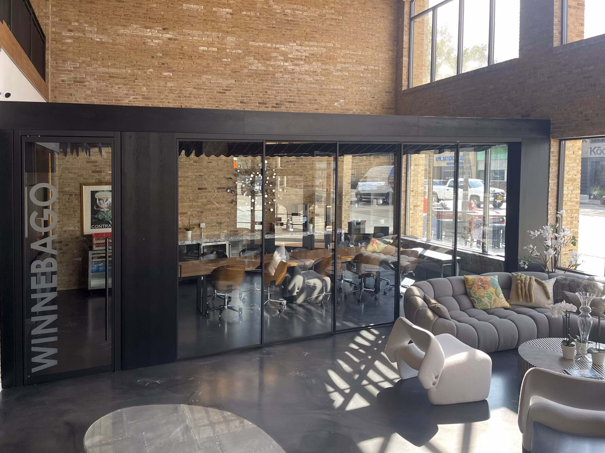 Conference space with telescoping doors